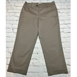 Loft Julie cropped chinos stretch cotton spandex taupe tan gray size A742